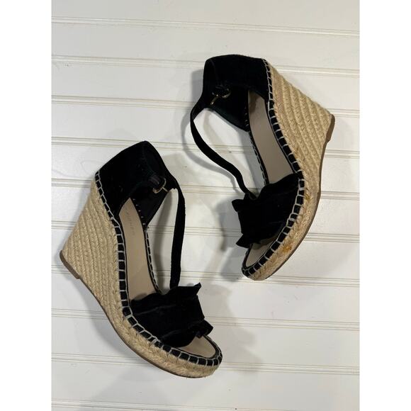 Marc Fisher Kickoff Espradrille Suede Sandal in Black Size 7 - Picture 1 of 6